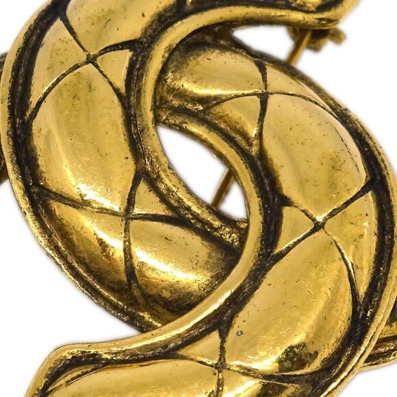 Chanel Quilted CC Brooch Pin Gold 1142 194972 - Picture 2 of 4